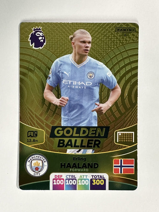 006 Erling Haaland Golden Baller Man City Panini Premier League Adrenalyn XL 2024 Card