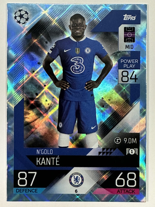 006 N&#8217;Golo Kante Base Crystal Foil Parallel (Chelsea) Topps Match Attax 2022:2023 Card