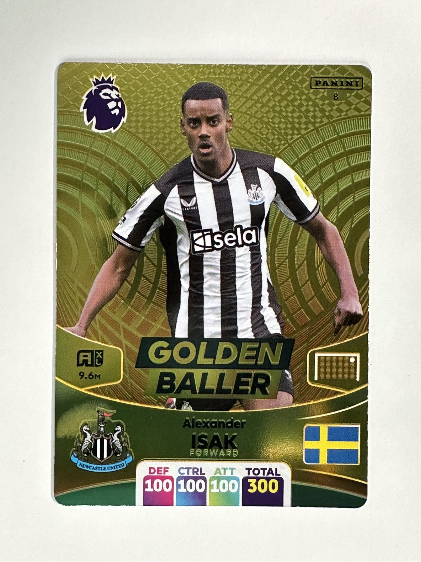 008 Alexander Isak Newcastle United Golden Baller Panini Premier League Adrenalyn XL 2024 Card