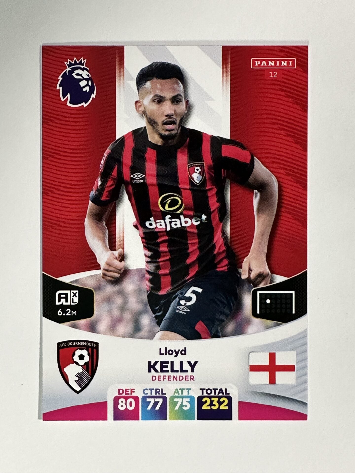 012 Lloyd Kelly AFC Bournemouth Base Panini Premier League Adrenalyn XL 2024 Card