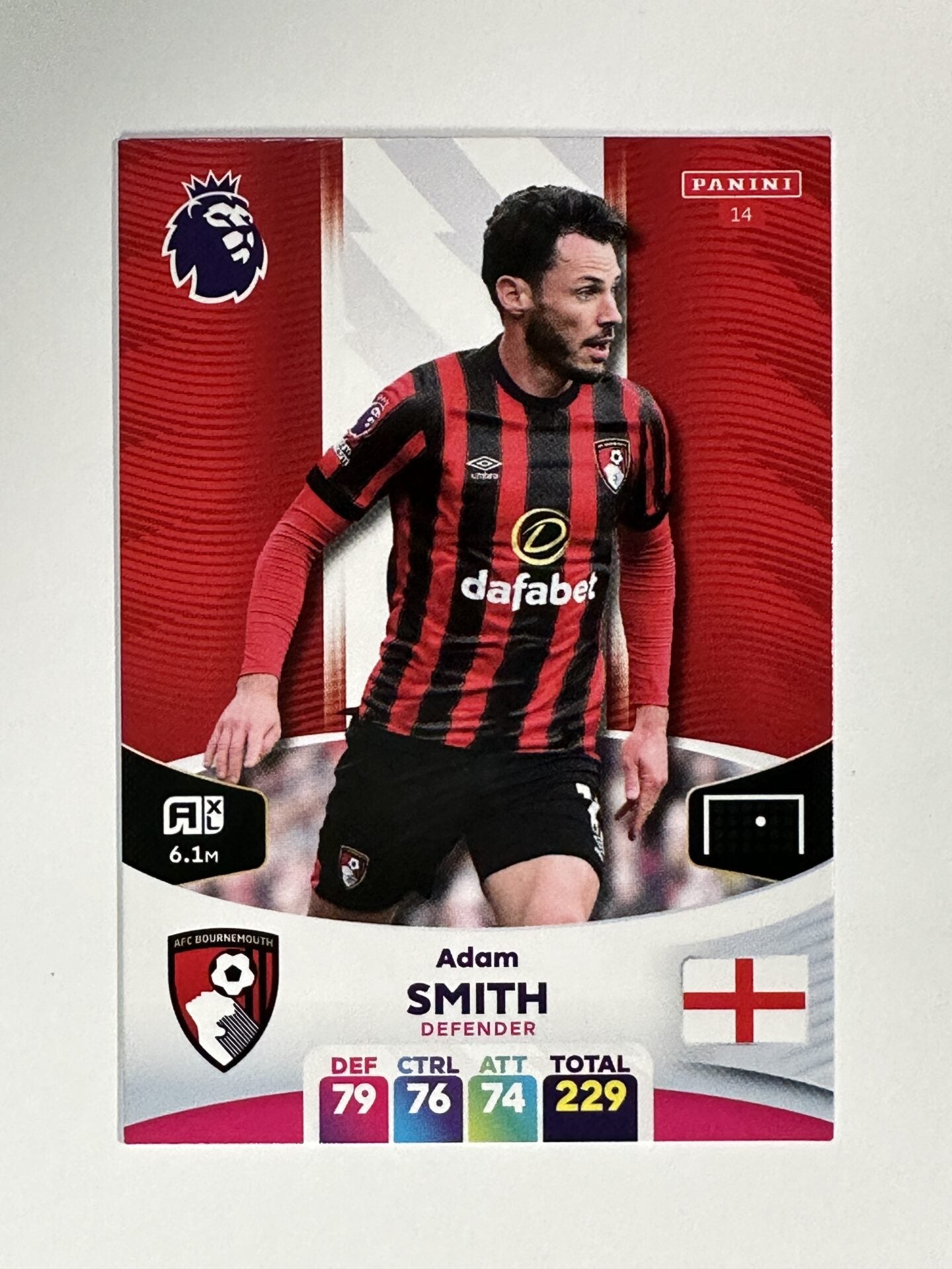 014 Adam Smith AFC Bournemouth Base Panini Premier League Adrenalyn XL 2024 Card