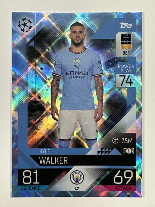 017 Kyle Walker Base Crystal Foil Parallel (Manchester City) Topps Match Attax 2022:2023 Card