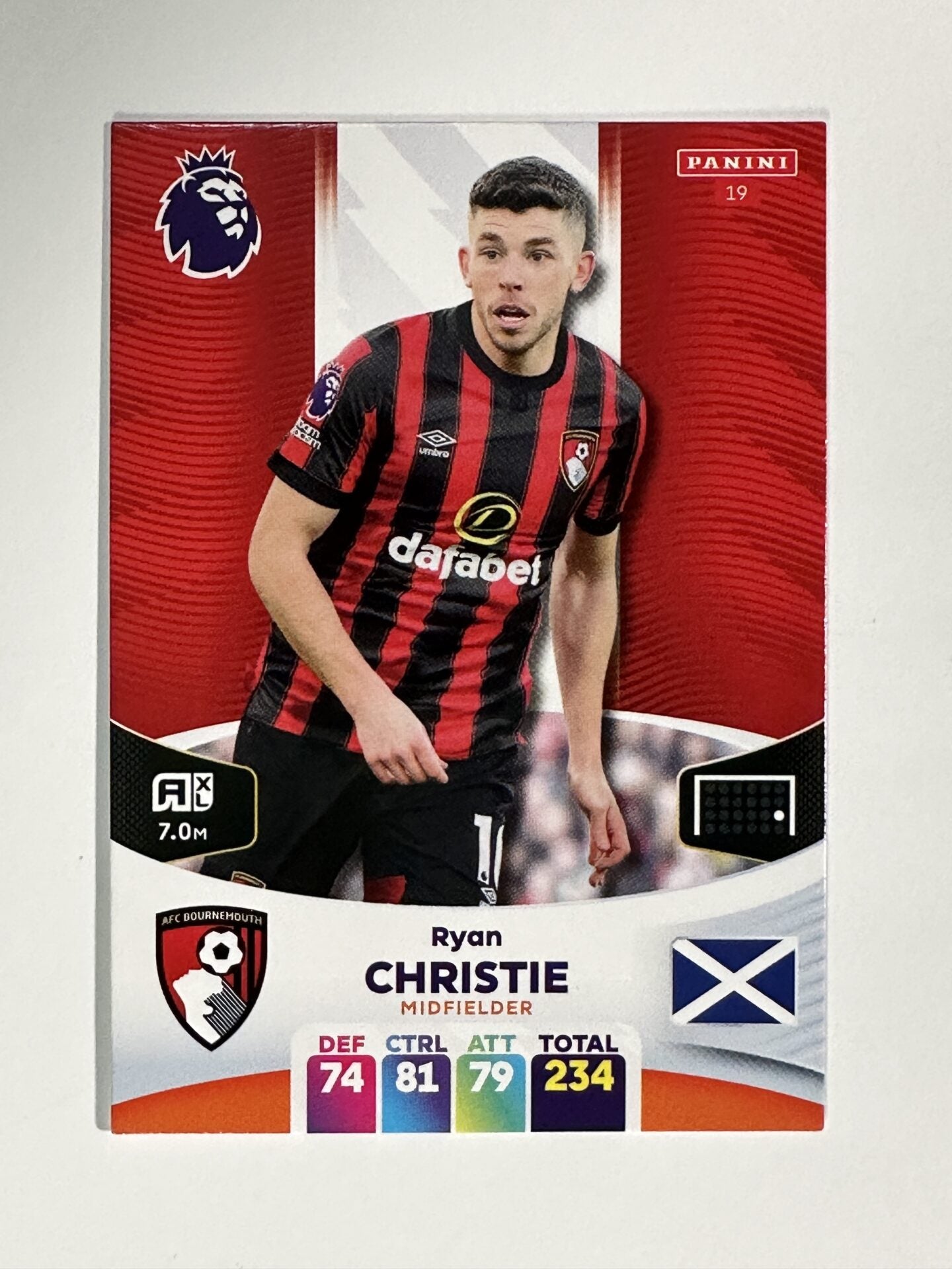 019 Ryan Christie AFC Bournemouth Base Panini Premier League Adrenalyn XL 2024 Card