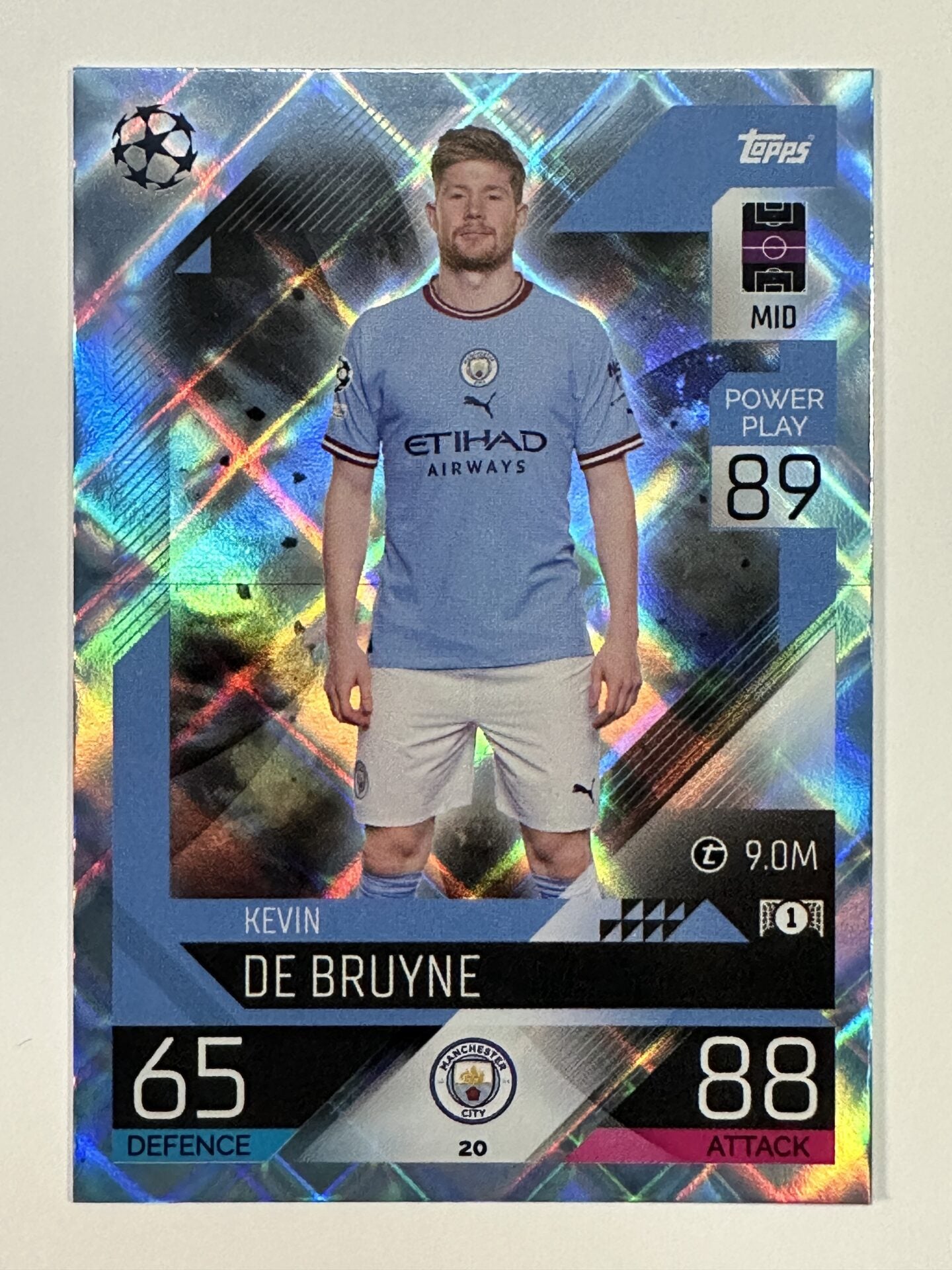 020 Kevin De Bruyne Base Crystal Foil Parallel (Manchester City) Topps Match Attax 2022:2023 Card