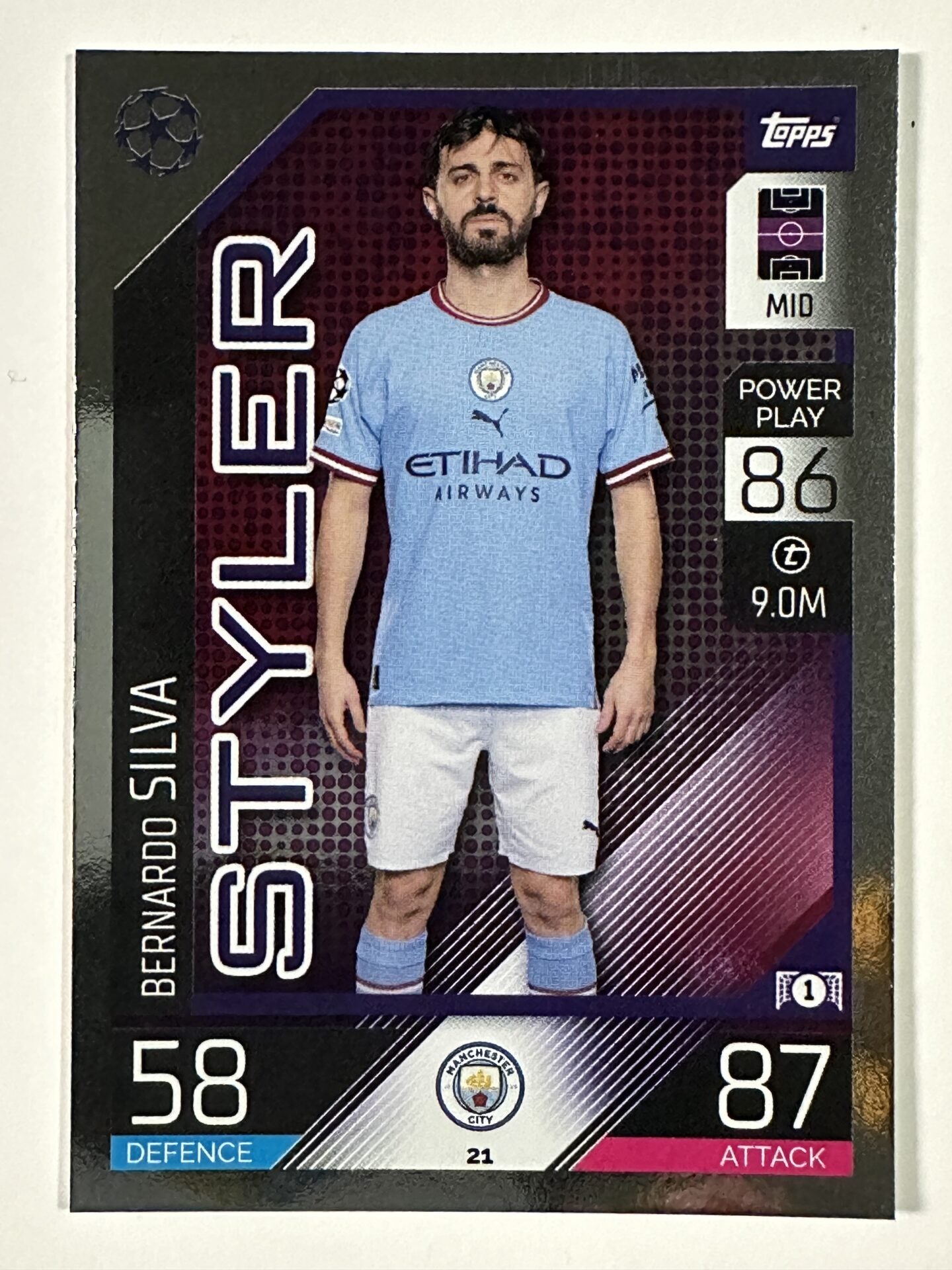 021 Bernardo Silva Styler (Manchester City) Topps Match Attax 2022:2023 Card