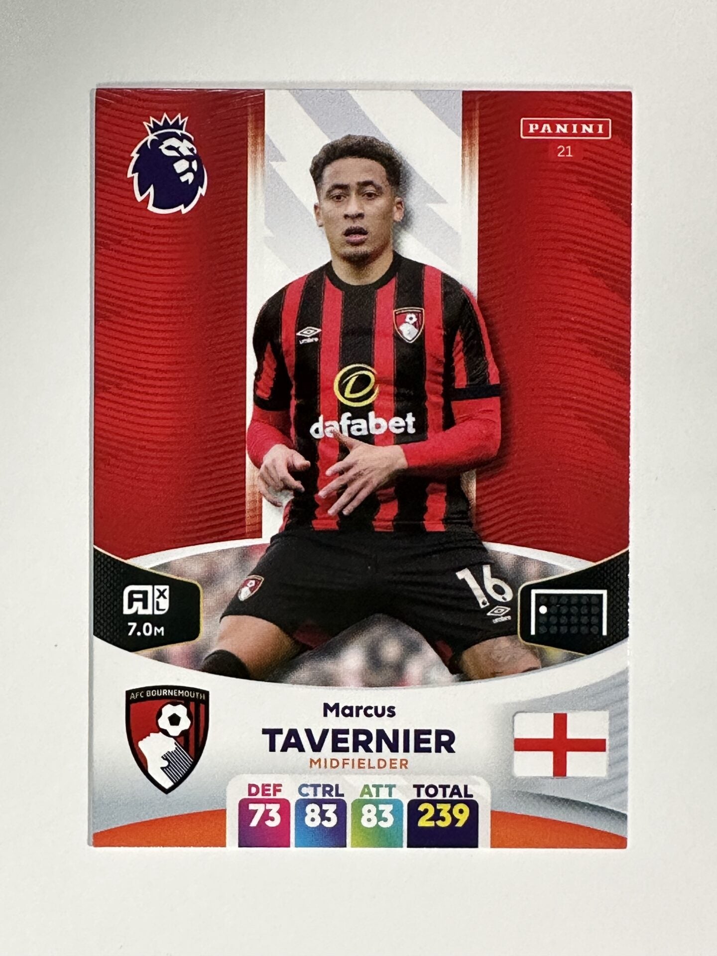 021 Marcus Tavernier AFC Bournemouth Base Panini Premier League Adrenalyn XL 2024 Card