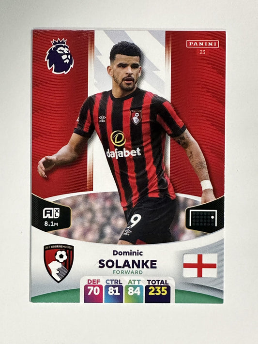 023 Dominic Solanke AFC Bournemouth Base Panini Premier League Adrenalyn XL 2024 Card