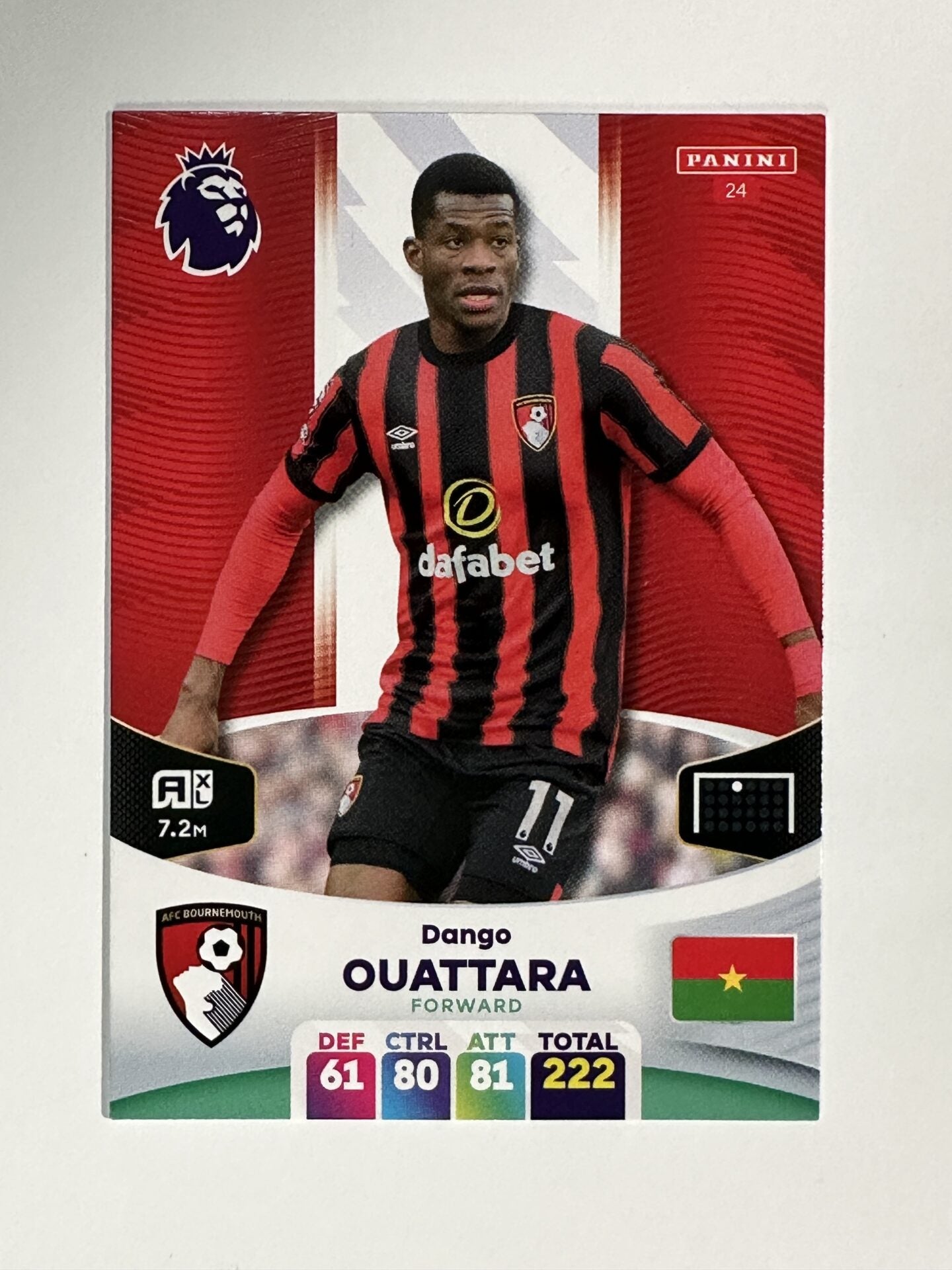 024 Dango Ouattara AFC Bournemouth Base Panini Premier League Adrenalyn XL 2024 Card