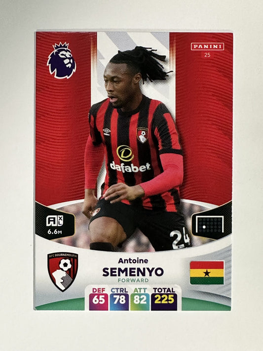 025 Anoine Semenyo AFC Bournemouth Base Panini Premier League Adrenalyn XL 2024 Card