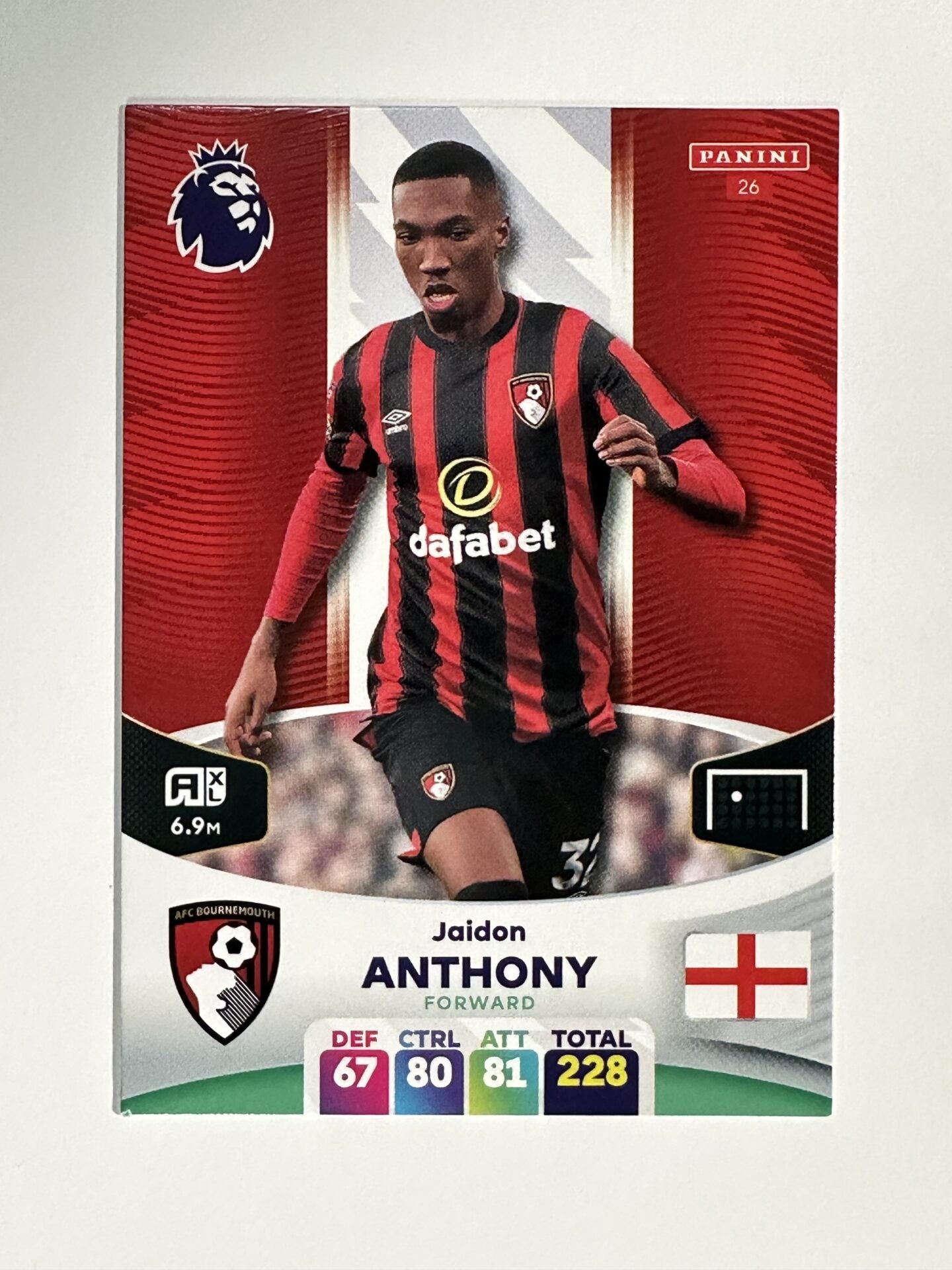 026 Jaidon Anthony AFC Bournemouth Base Panini Premier League Adrenalyn XL 2024 Card