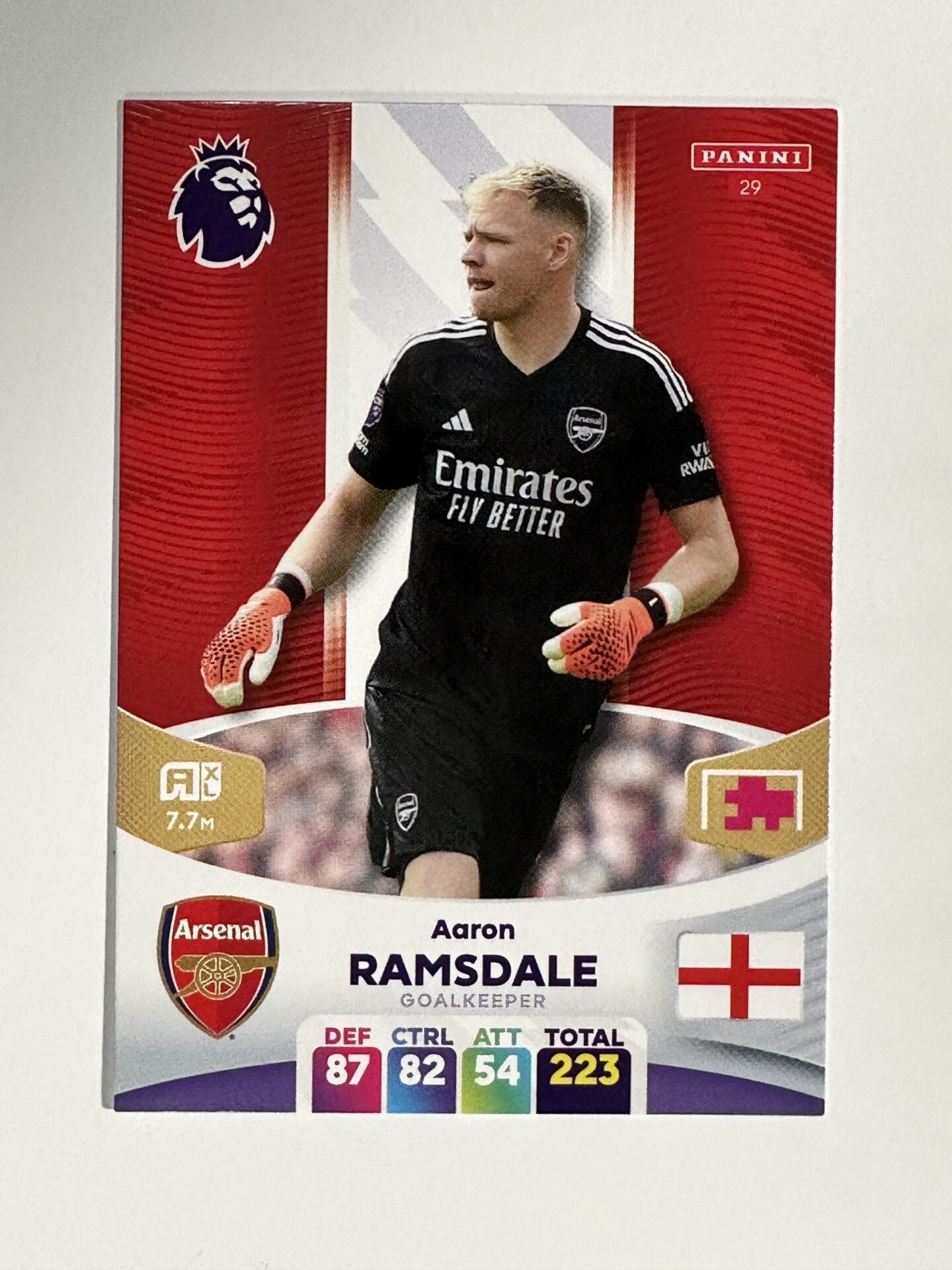 029 Aaron Ramsdale Arsenal Base Panini Premier League Adrenalyn XL 2024 Card