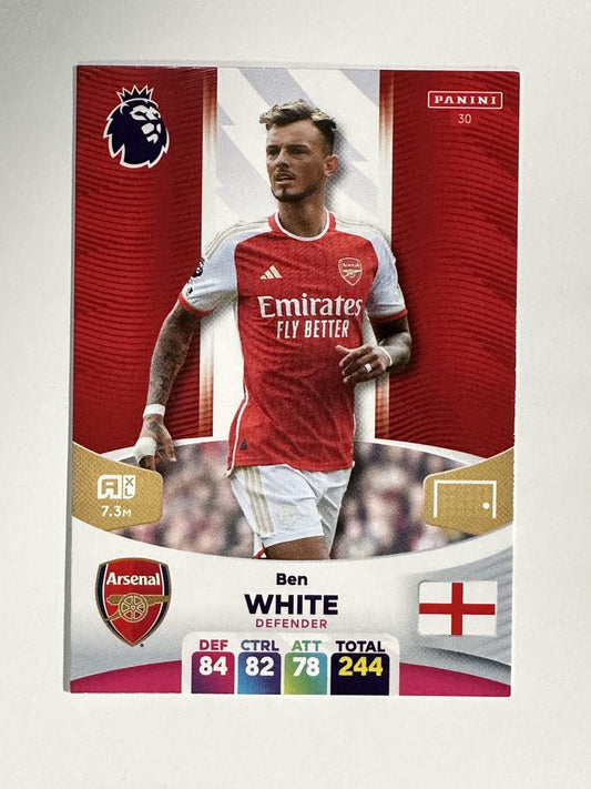 030 Ben White Arsenal Base Panini Premier League Adrenalyn XL 2024 Card