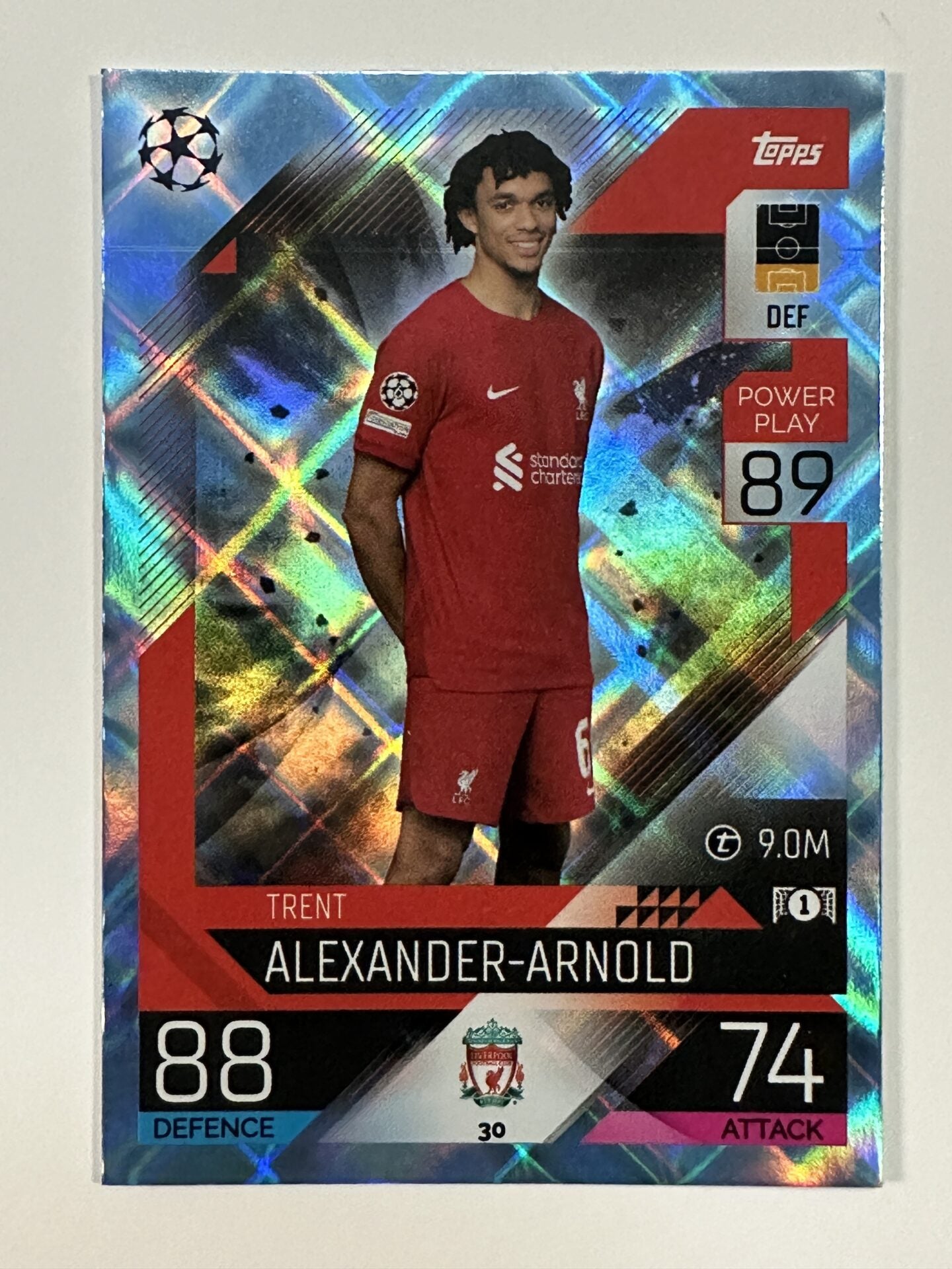 030 Trent Alexander-Arnold Base Crystal Foil Parallel (Liverpool) Topps Match Attax 2022:2023 Card