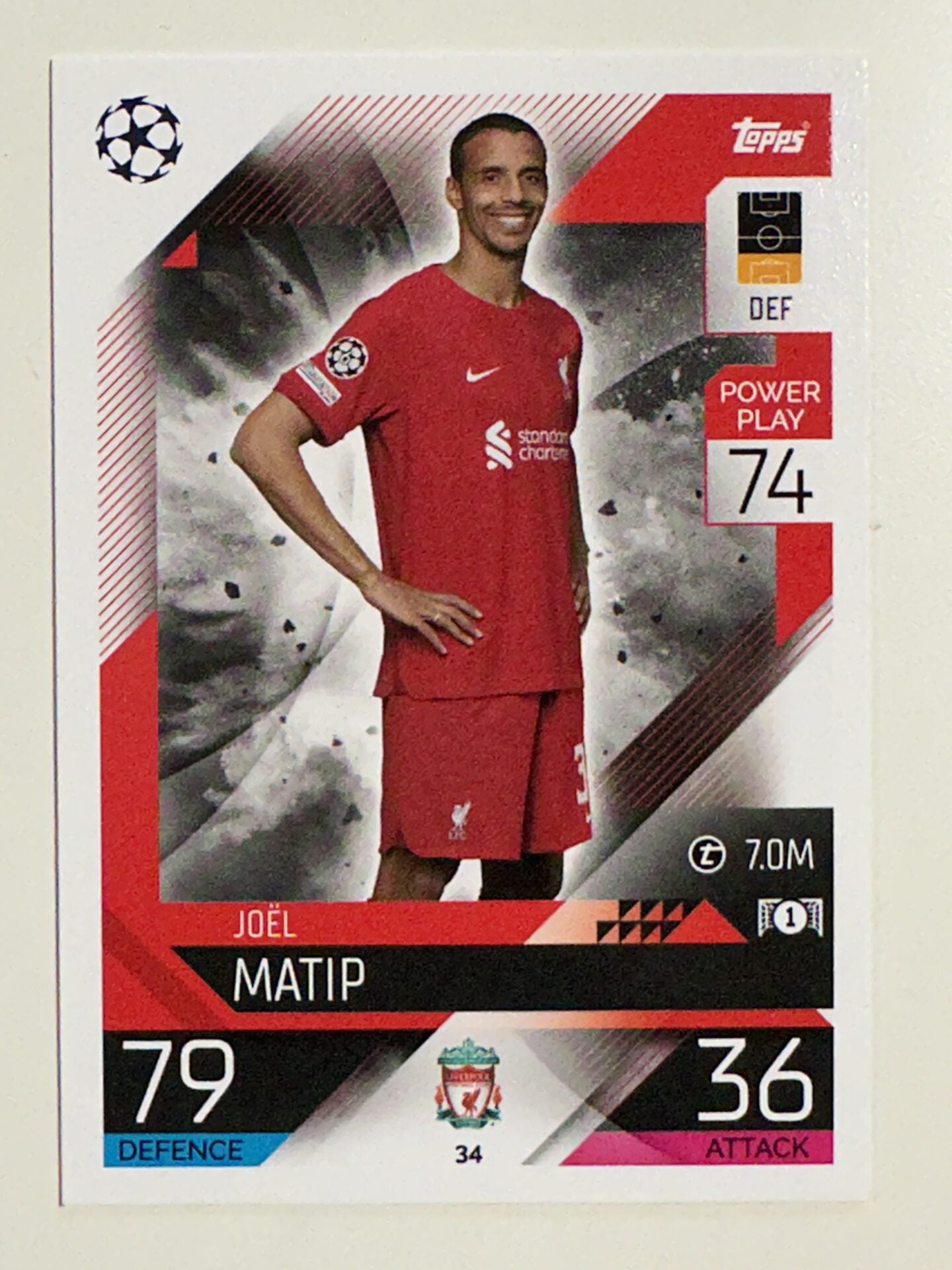 034. Joel Matip (Liverpool) &#8211; Topps Match Attax 2022:2023 card