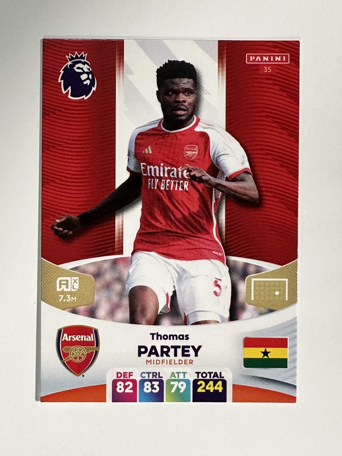 035 Thomas Partey Arsenal Base Panini Premier League Adrenalyn XL 2024 Card