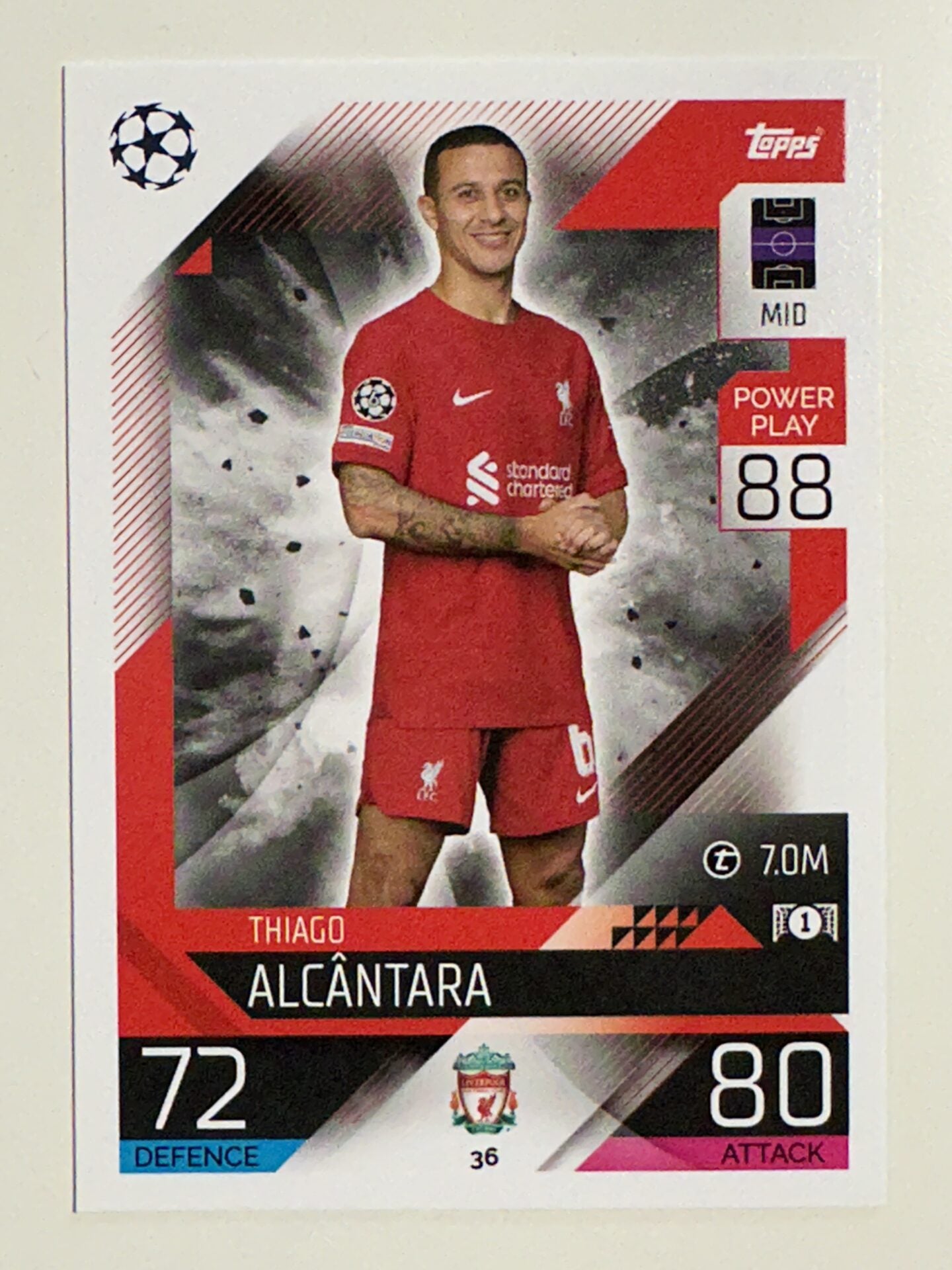 036. Thiago Alcántara (Liverpool) &#8211; Topps Match Attax 2022:2023 card