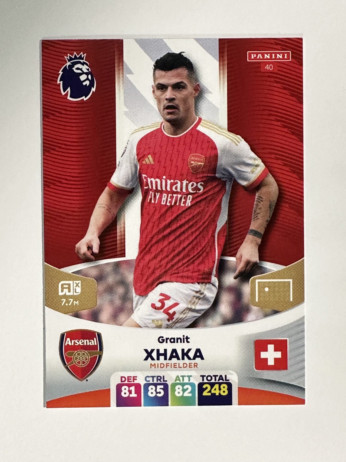 040 Granit Xhaka Arsenal Base Panini Premier League Adrenalyn XL 2024 Card