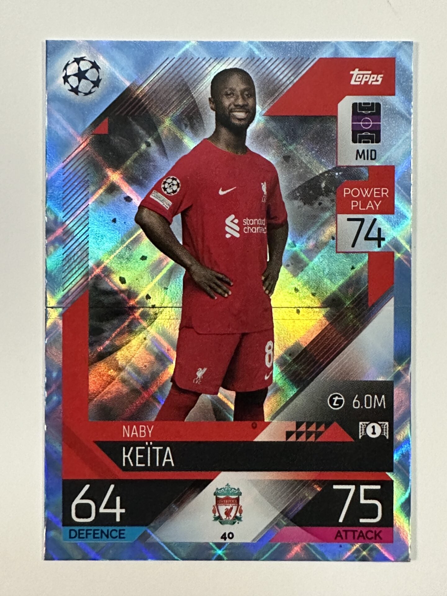 040 Naby Keita Base Crystal Foil Parallel (Liverpool) Topps Match Attax 2022:2023 Card