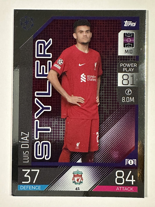 041 Luis Díaz Styler (Liverpool) Topps Match Attax 2022:2023 Card