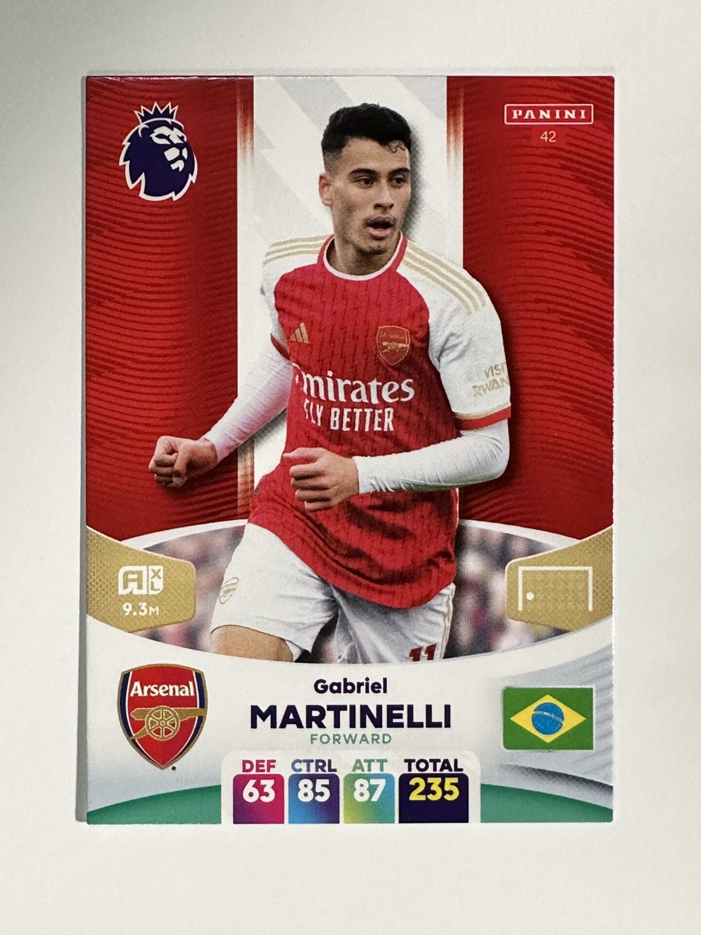 042 Gabriel Martinelli Arsenal Base Panini Premier League Adrenalyn XL 2024 Card