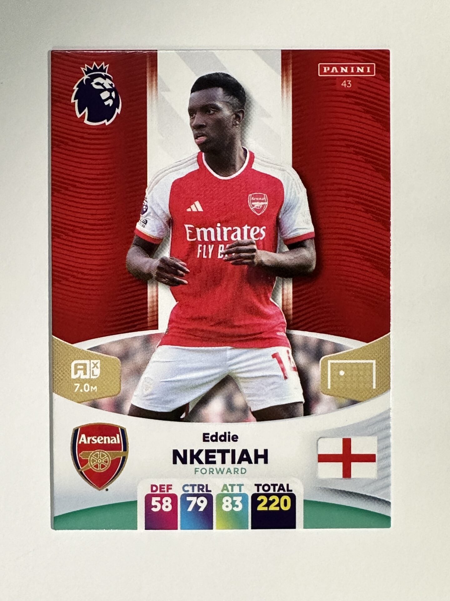 043 Eddie Nketiah Arsenal Base Panini Premier League Adrenalyn XL 2024 Card