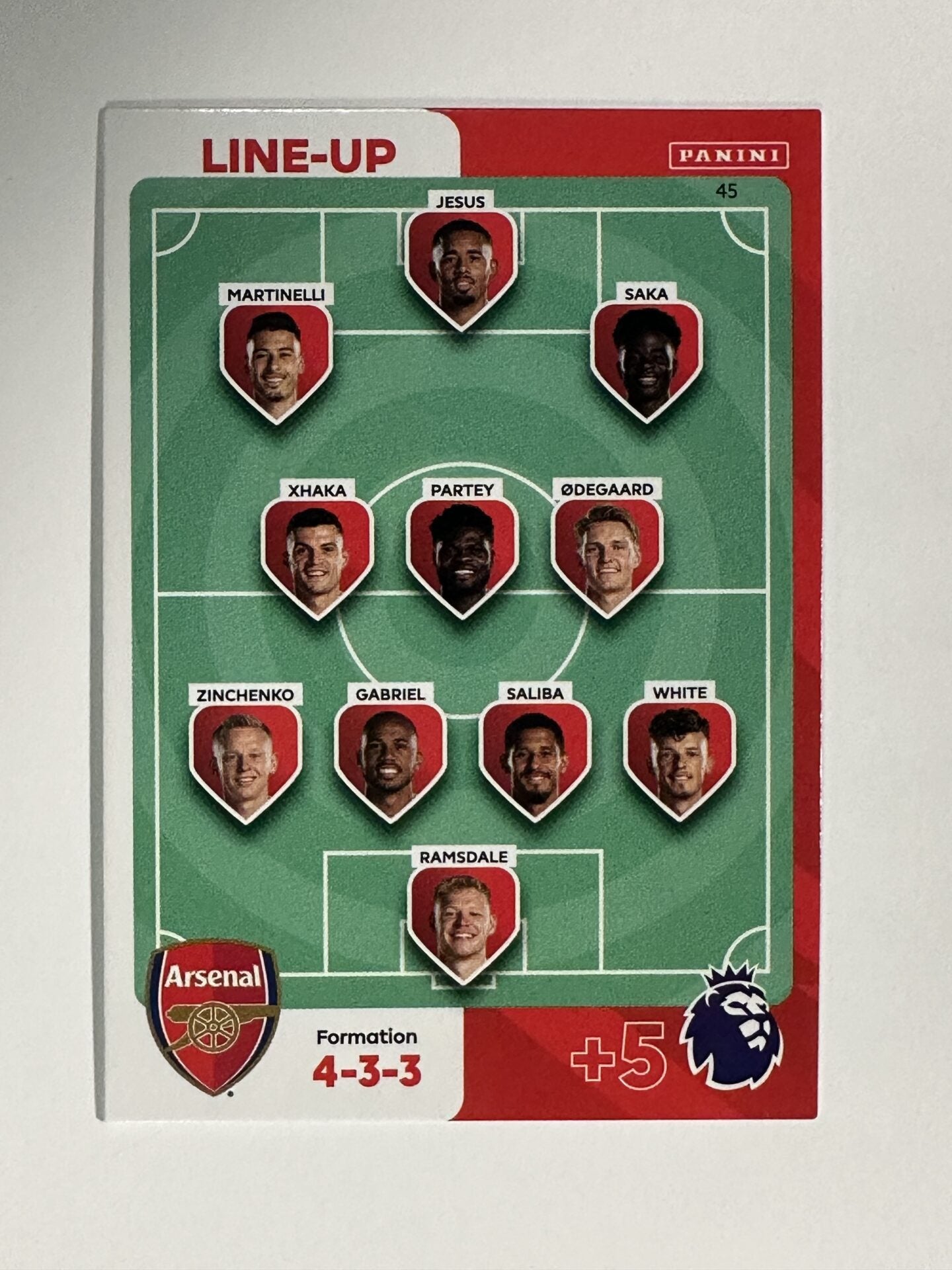 045 Lineup Arsenal Base Panini Premier League Adrenalyn XL 2024 Card