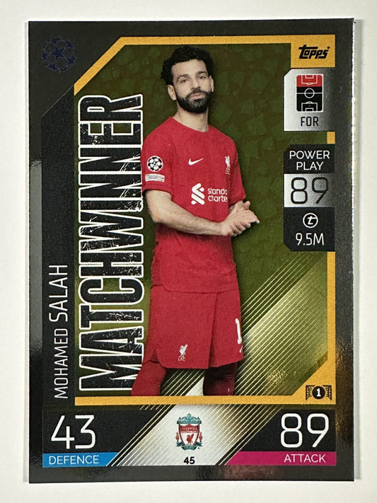 045 Mohamed Salah Matchwinner (Liverpool) Topps Match Attax 2022:2023 Card