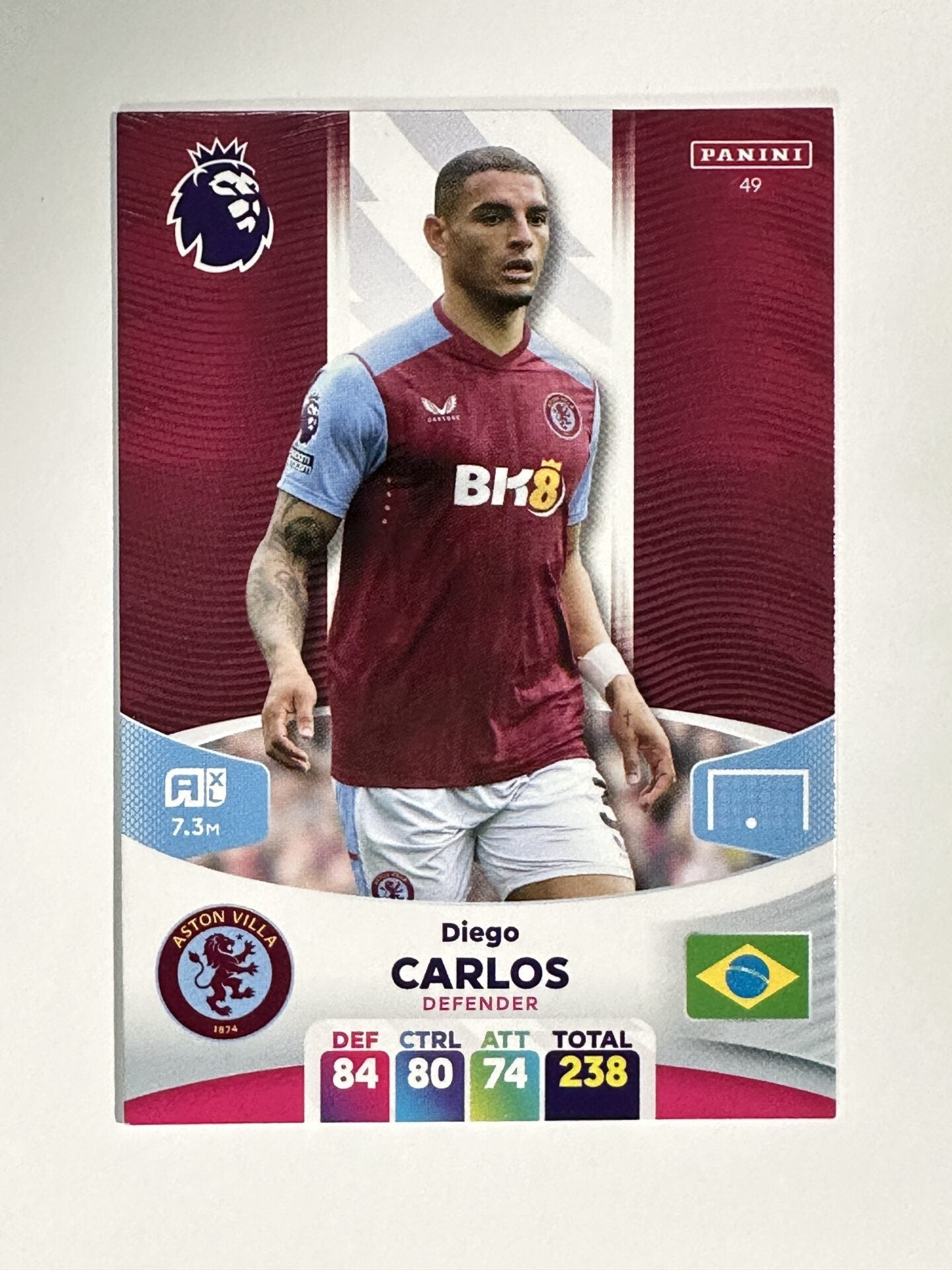 049 Diego Carlos Aston Villa Base Panini Premier League Adrenalyn XL 2024 Card