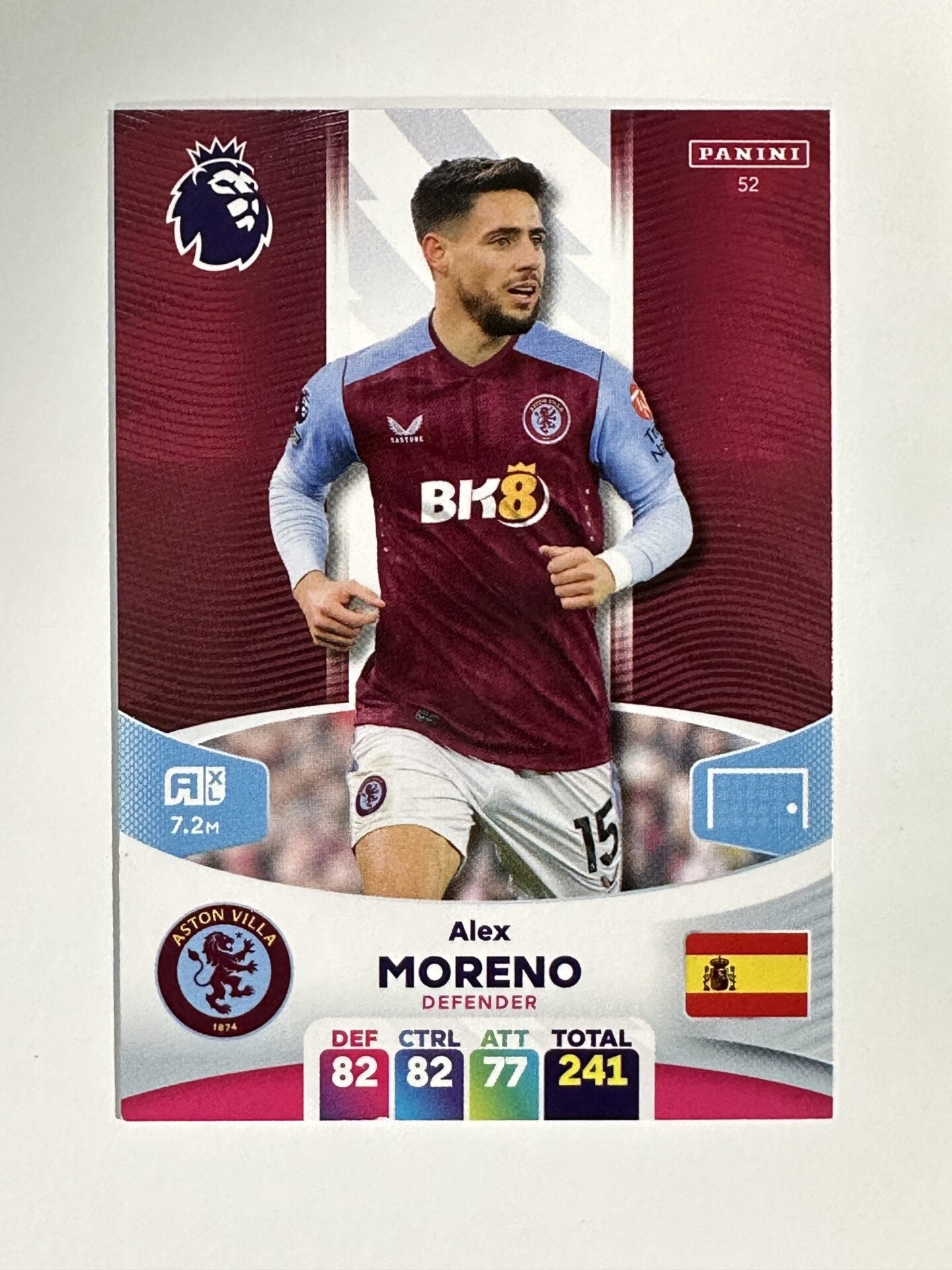 052 Alex Moreno Aston Villa Base Panini Premier League Adrenalyn XL 2024 Card