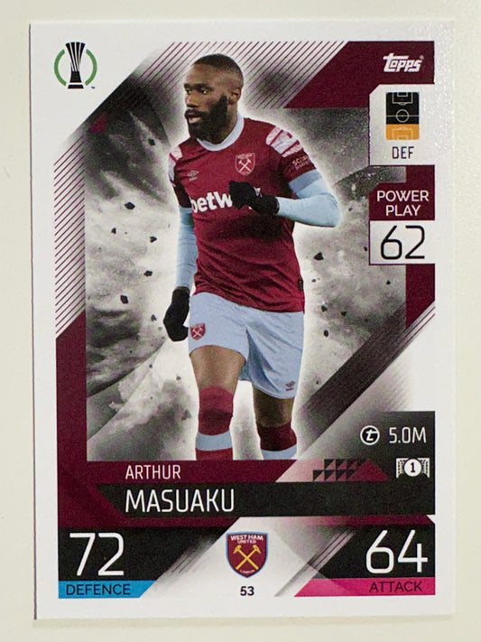 053. Arthur Masuaku (West Ham United) &#8211; Topps Match Attax 2022:2023 card