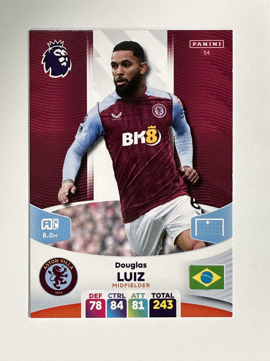 054 Douglas Luiz Aston Villa Base Panini Premier League Adrenalyn XL 2024 Card