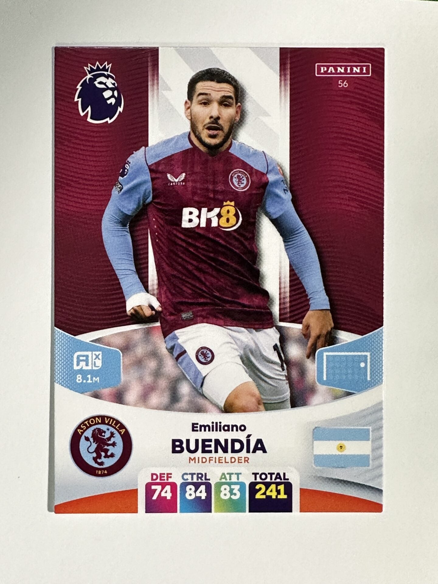 056 Emiliano Buendia Aston Villa Base Panini Premier League Adrenalyn XL 2024 Card