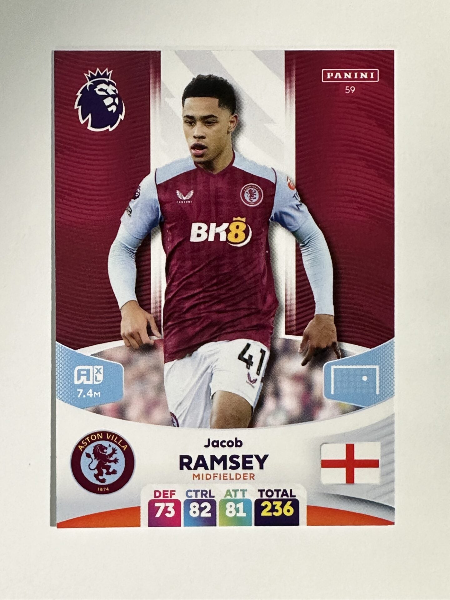 059 Jacob Ramsey Aston Villa Base Panini Premier League Adrenalyn XL 2024 Card