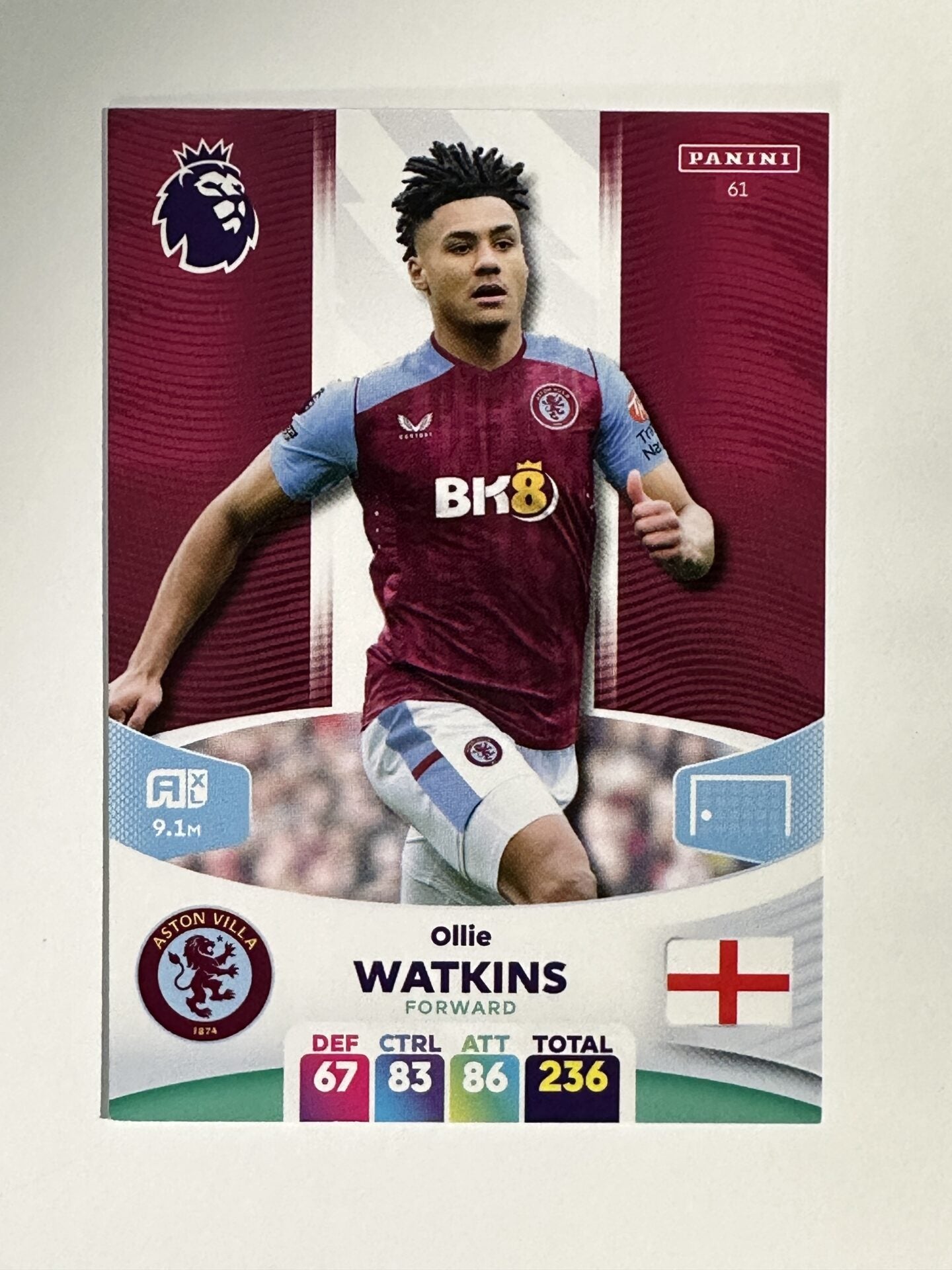 061 Ollie Watkins Aston Villa Base Panini Premier League Adrenalyn XL 2024 Card