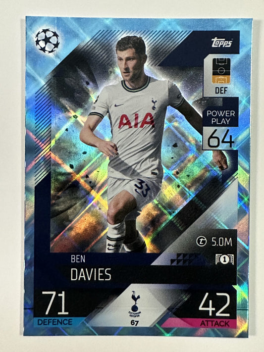 067 Ben Davies Base Crystal Foil Parallel (Tottenham Hotspur) Topps Match Attax 2022:2023 Card