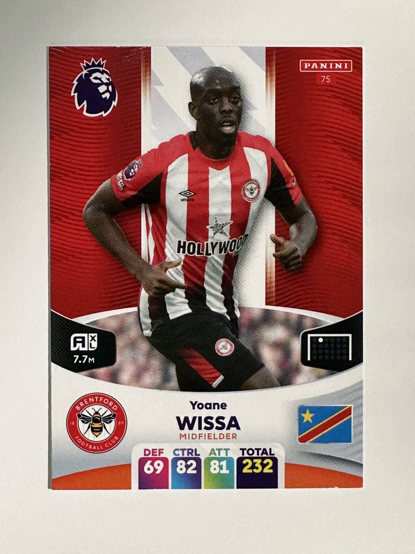 075 Yoane Wissa Brentford Base Panini Premier League Adrenalyn XL 2024 Card