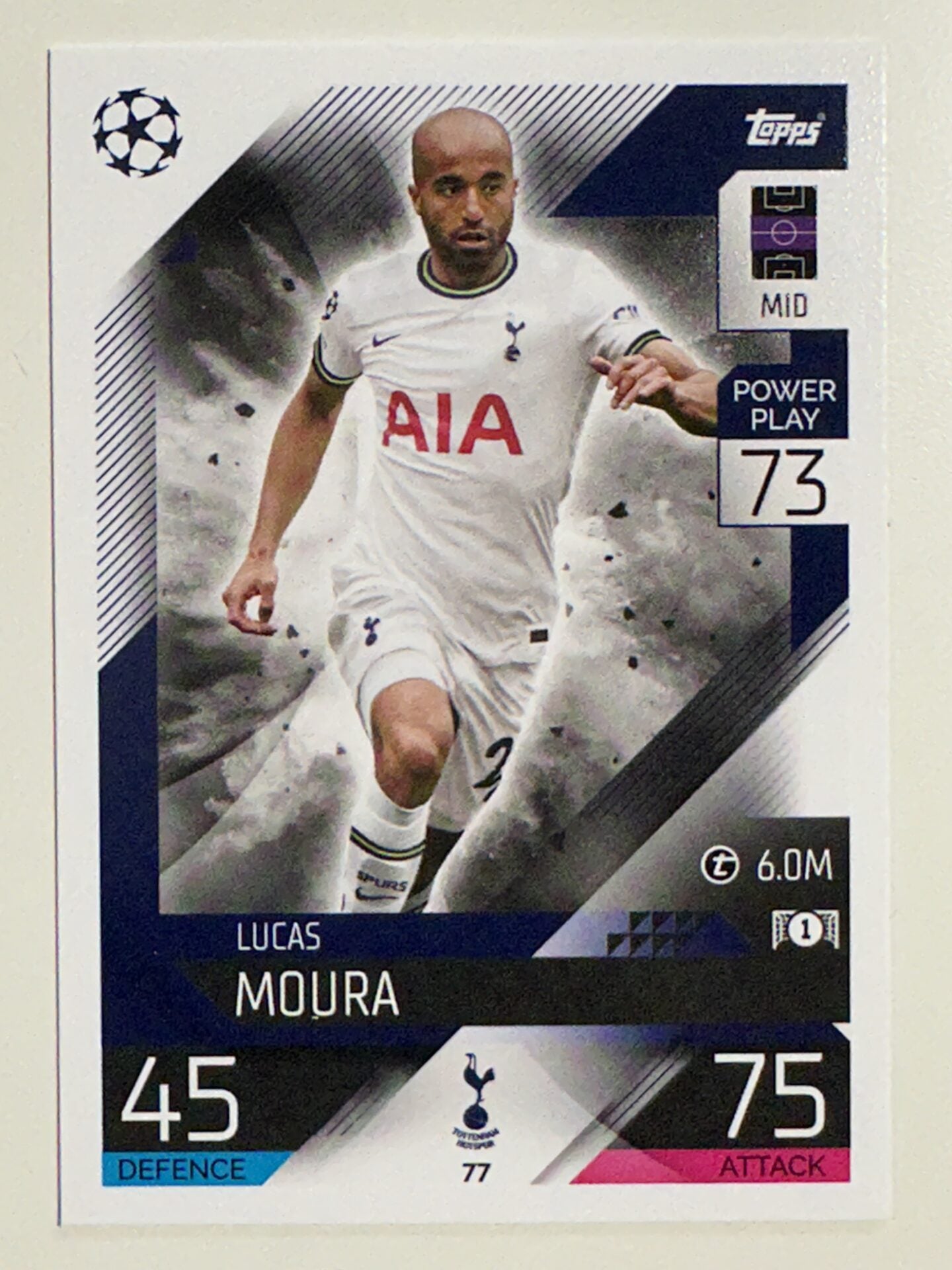 077. Lucas Moura (Tottenham Hotspur) &#8211; Topps Match Attax 2022:2023 card