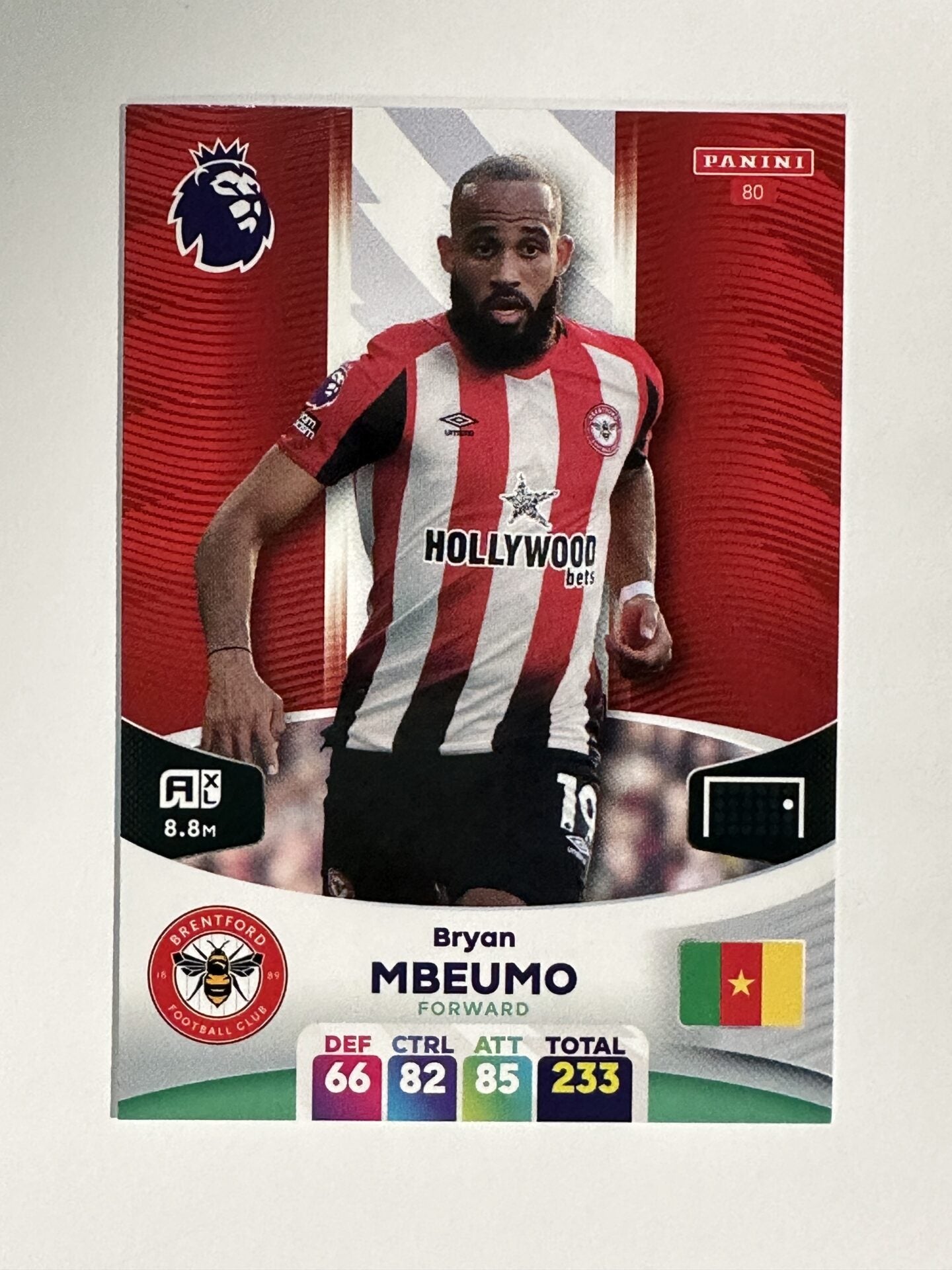 080 Bryan Mbeumo Brentford Base Panini Premier League Adrenalyn XL 2024 Card