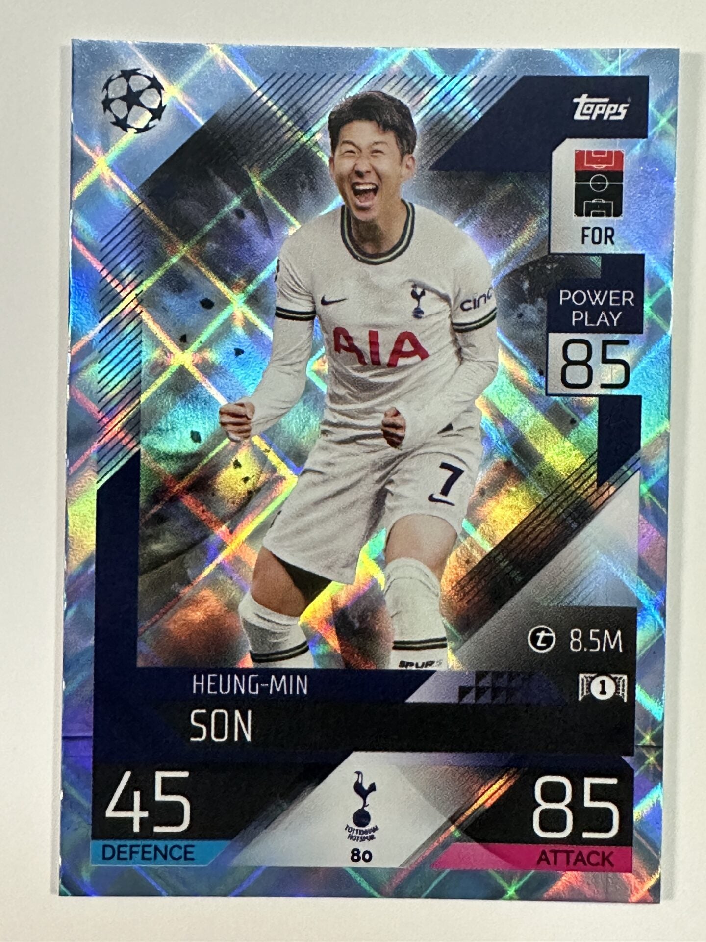 080 Heung-Min Son Base Crystal Foil Parallel (Tottenham Hotspur) Topps Match Attax 2022:2023 Card