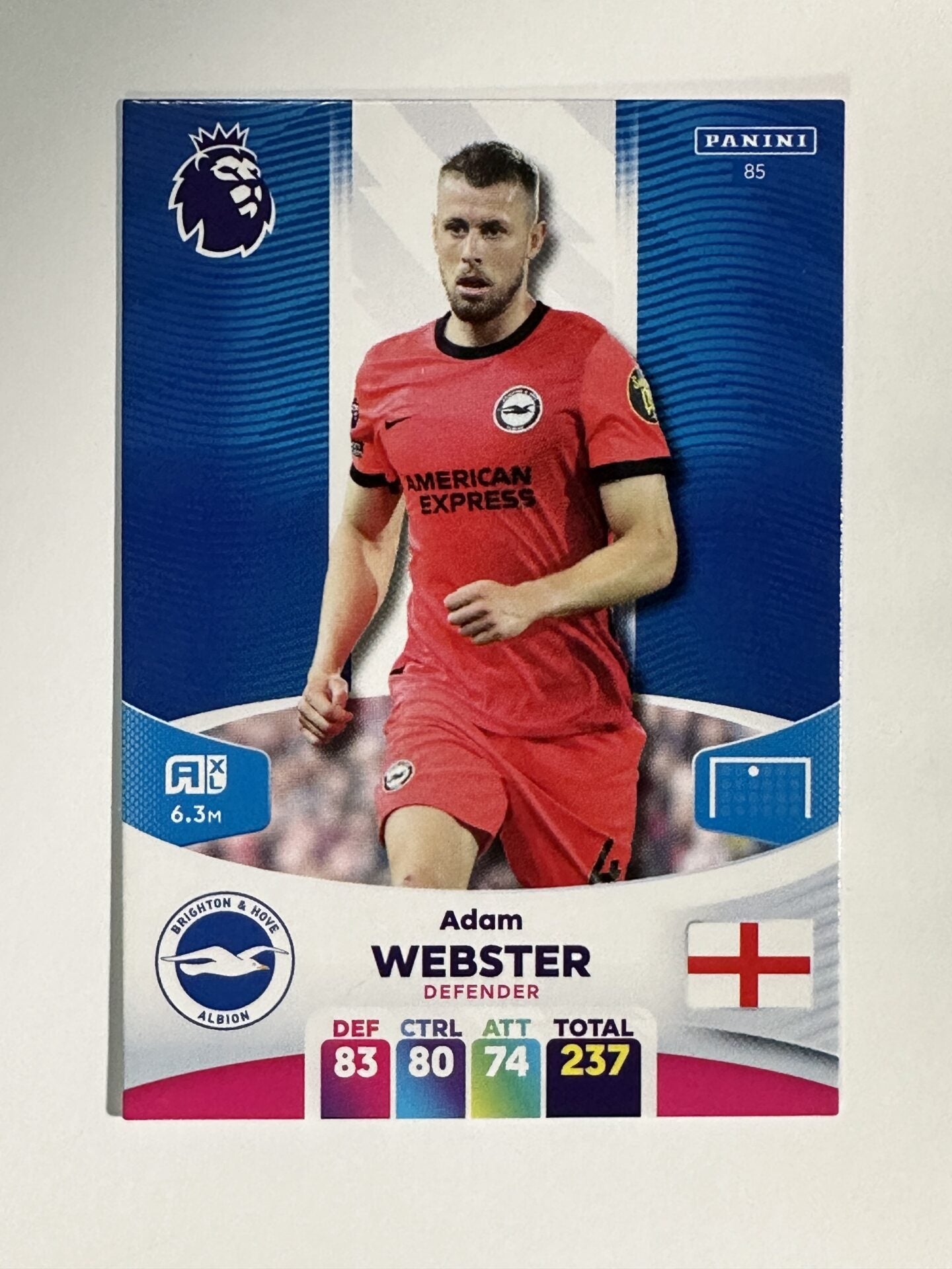 085 Adam Webster Brighton Base Panini Premier League Adrenalyn XL 2024 Card