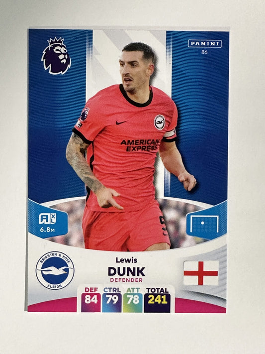 086 Lewis Dunk Brighton Base Panini Premier League Adrenalyn XL 2024 Card