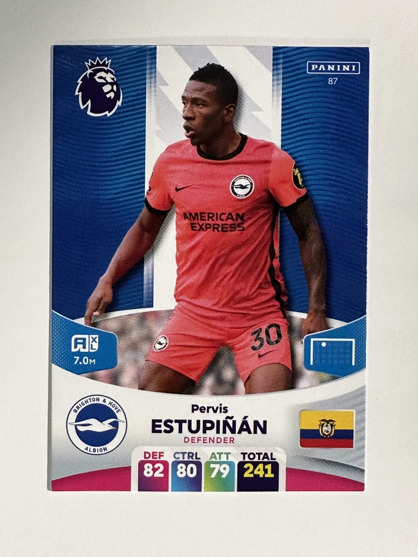 087 Pervis Estupinan Brighton Base Panini Premier League Adrenalyn XL 2024 Card