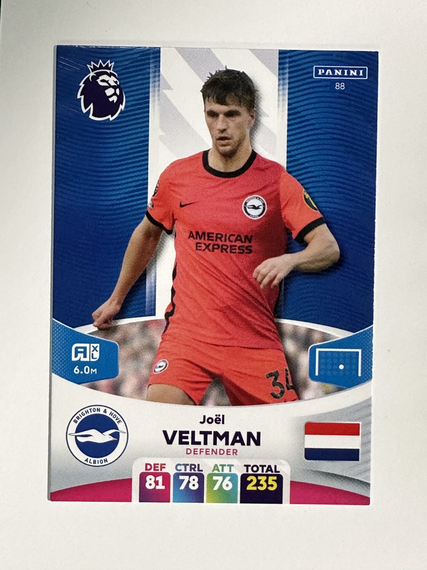 088 Joel Veltman Brighton Base Panini Premier League Adrenalyn XL 2024 Card