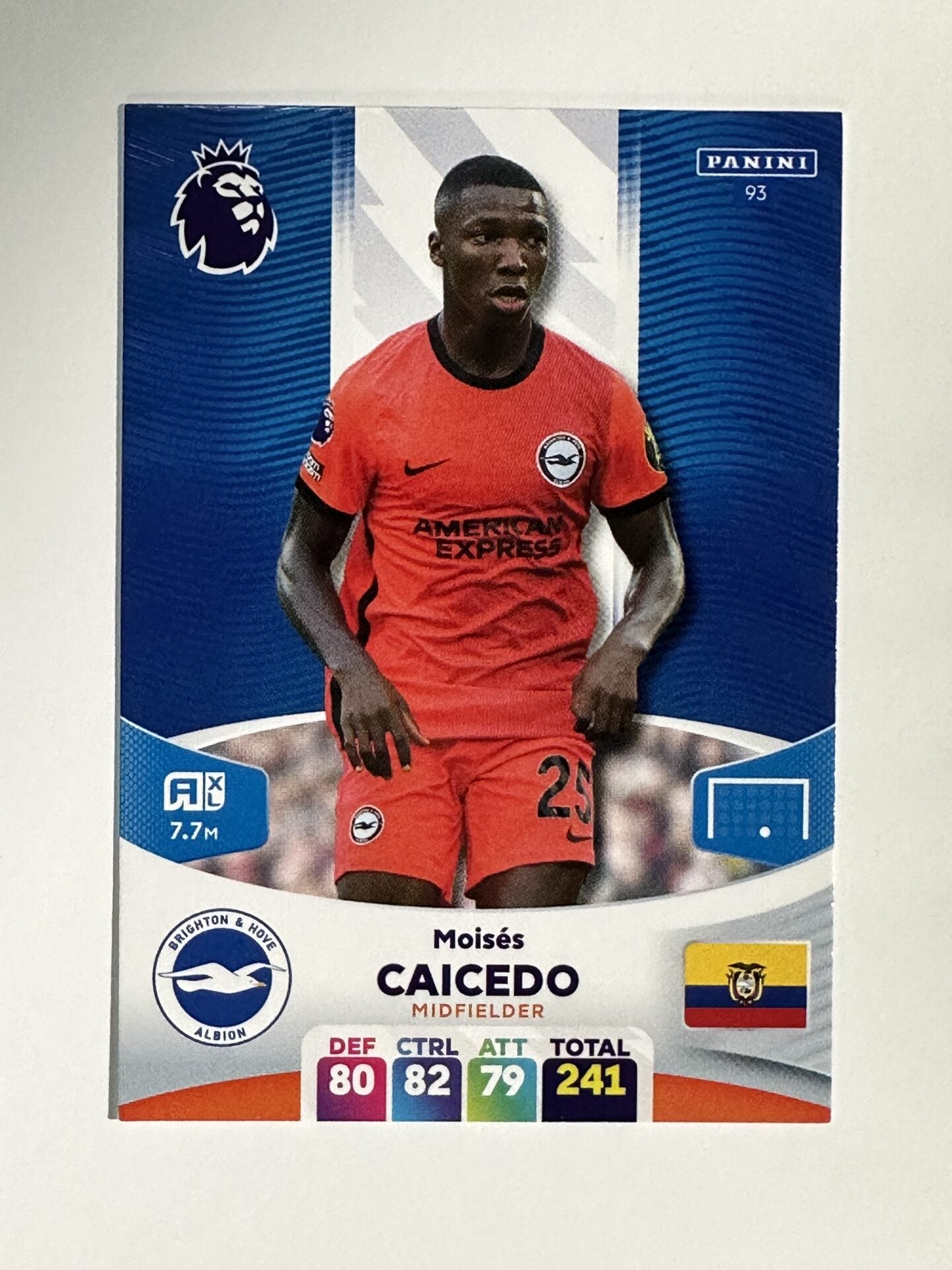 093 Moises Caicedo Brighton Base Panini Premier League Adrenalyn XL 2024 Card