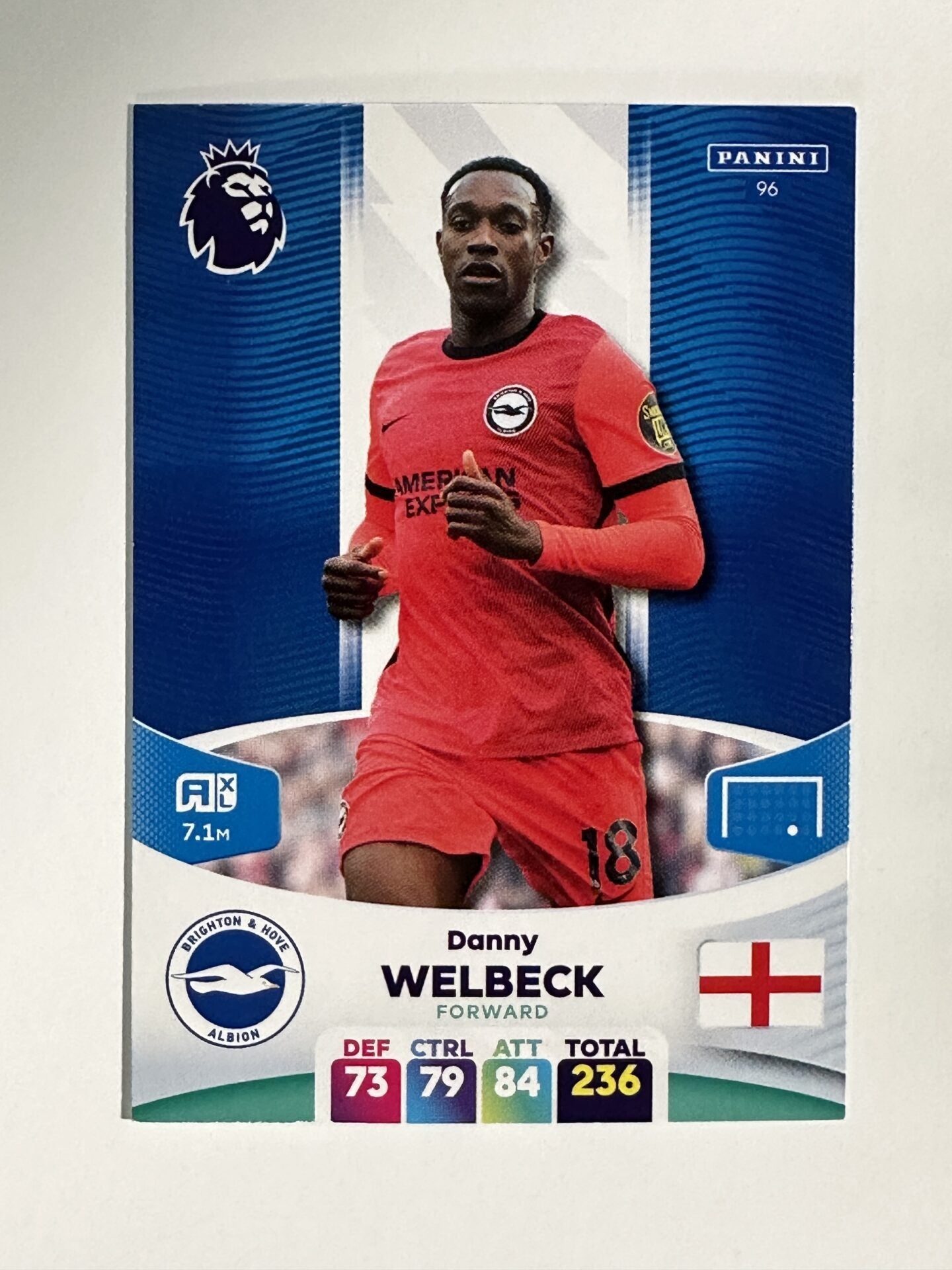 096 Danny Welbeck Brighton Base Panini Premier League Adrenalyn XL 2024 Card