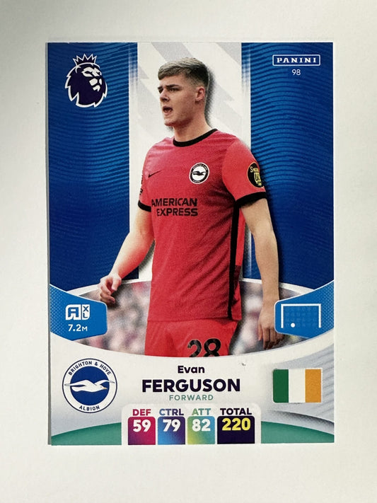 098 Evan Ferguson Brighton Base Panini Premier League Adrenalyn XL 2024 Card