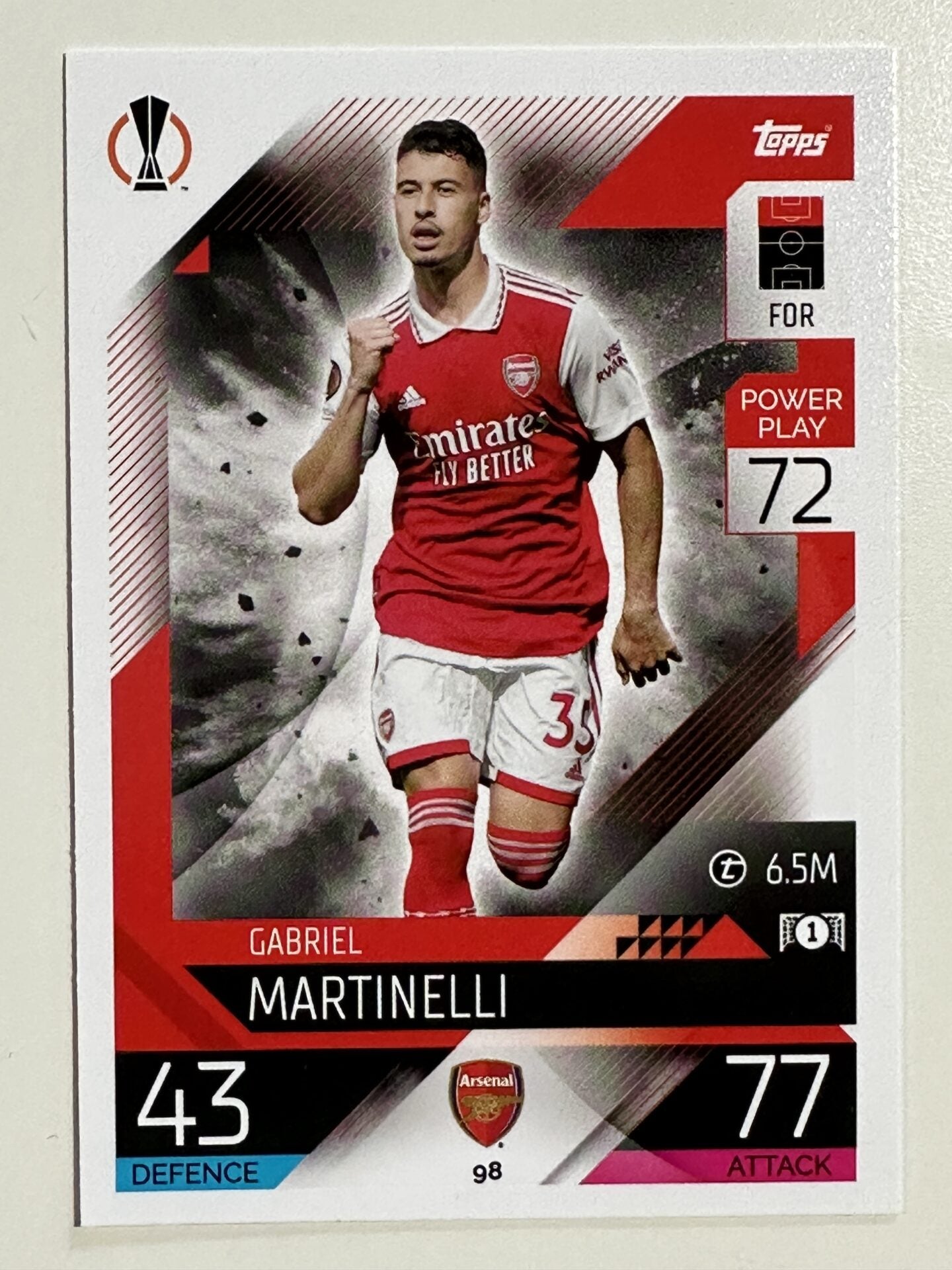 098. Gabriel Martinelli (Arsenal) &#8211; Topps Match Attax 2022:2023 card