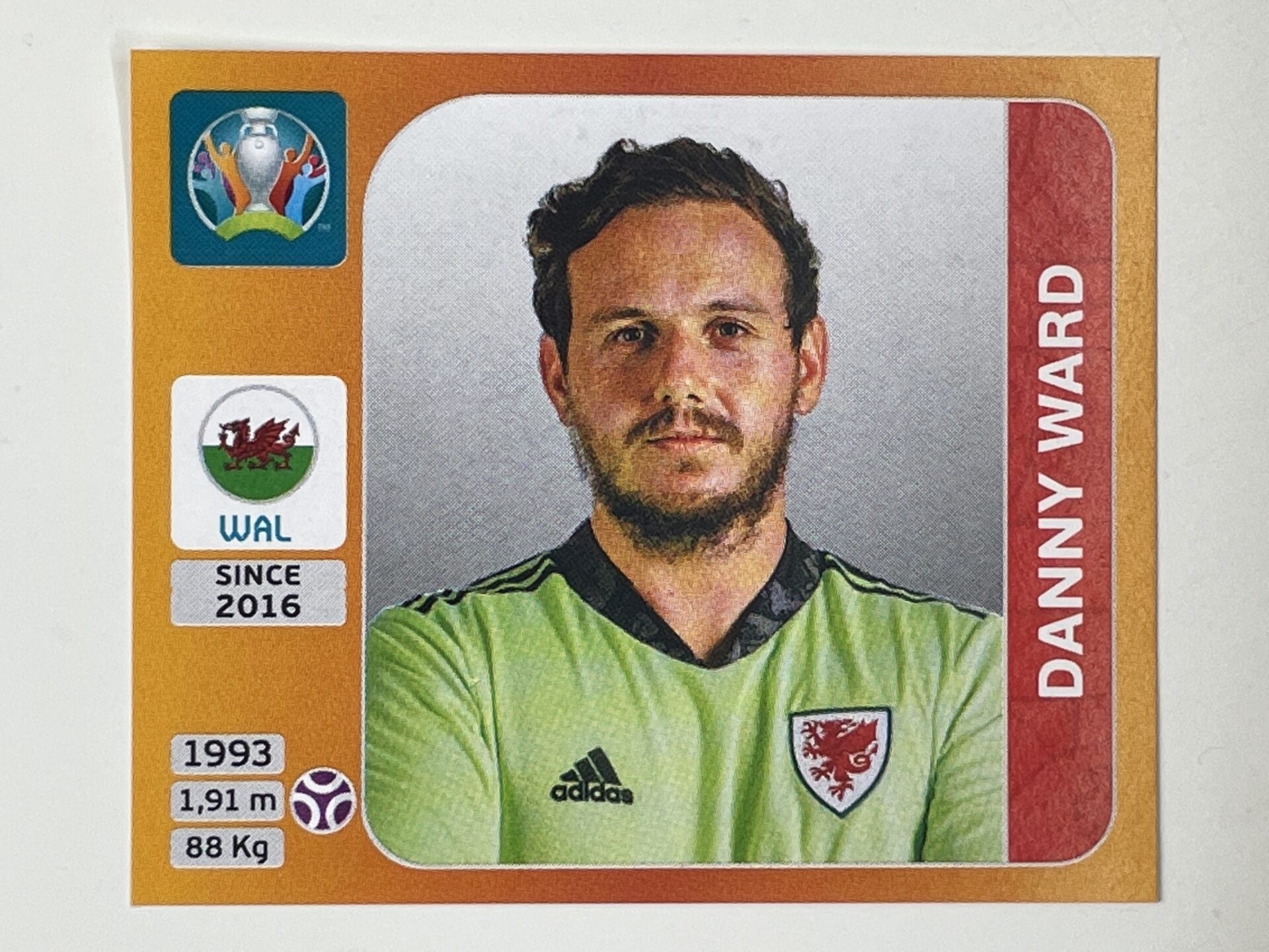 100. Danny Ward (Wales) &#8211; Euro 2020 Stickers