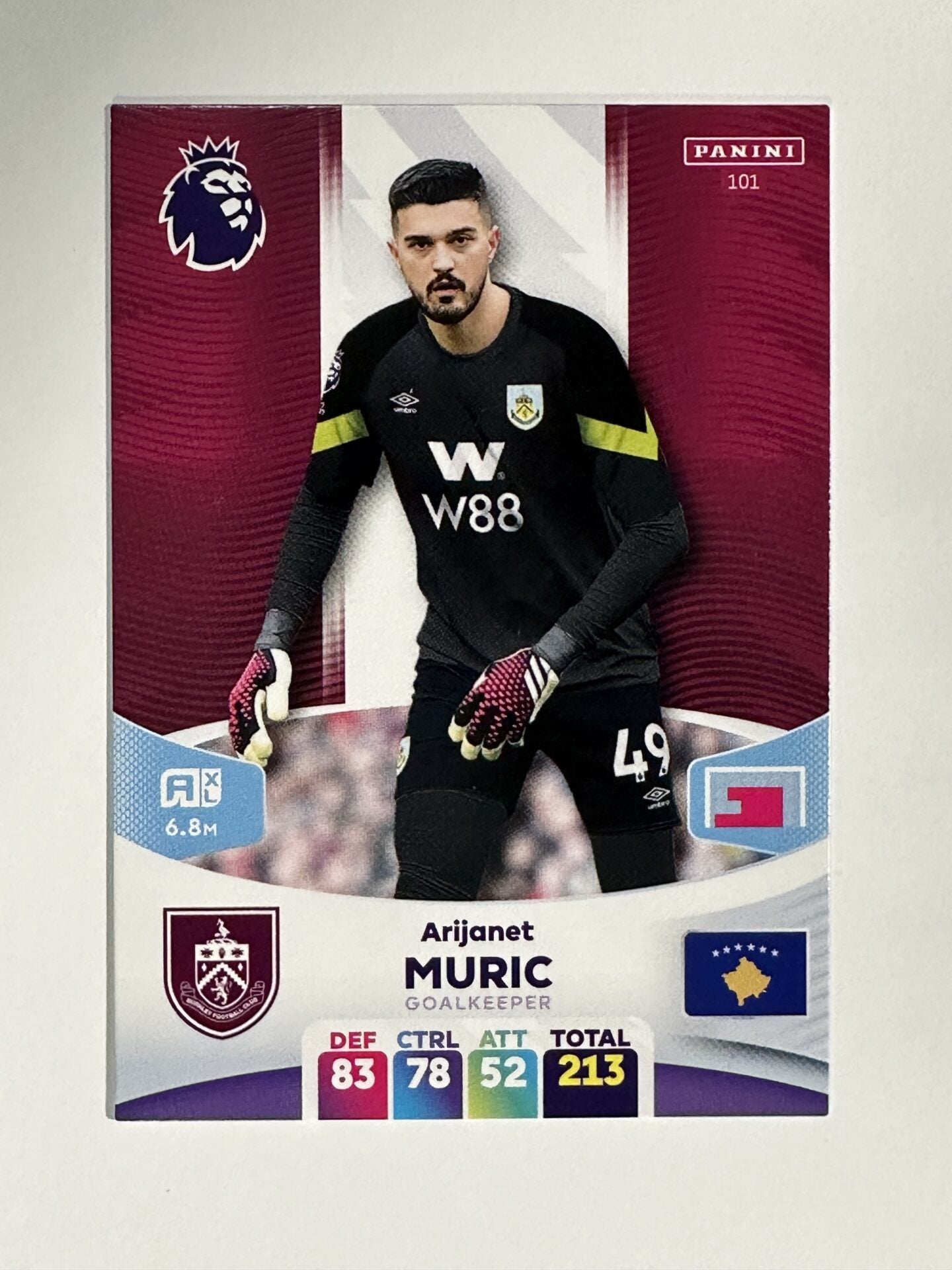 101 Arijanet Muric Burnley Base Panini Premier League Adrenalyn XL 2024 Card