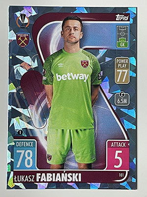 101.-Lukasz-Fabianski-Crystal-Foil-Parallel-West-Ham-Match-Attax-2021-22-Topps-Football-Card